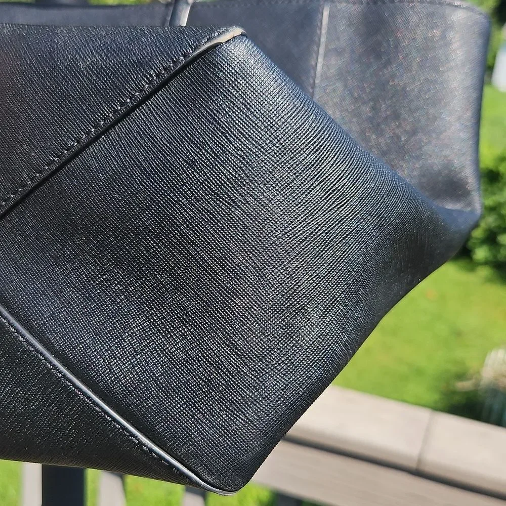 Tory Burch Emerson Black Saffiano Leather Tote Bag